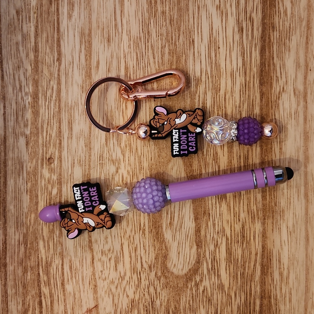 Beaded stylus/pen and keychain